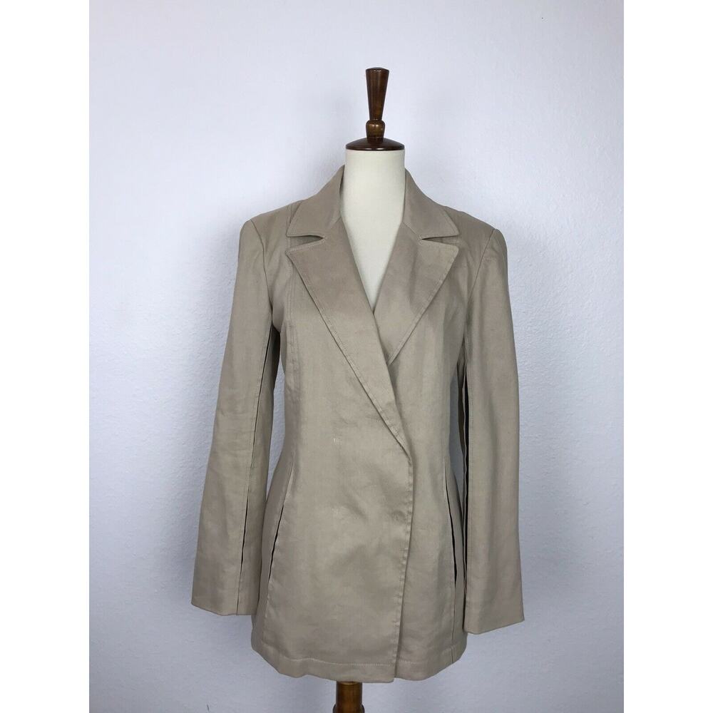 Worth New York Beige Linen Blend Blazer